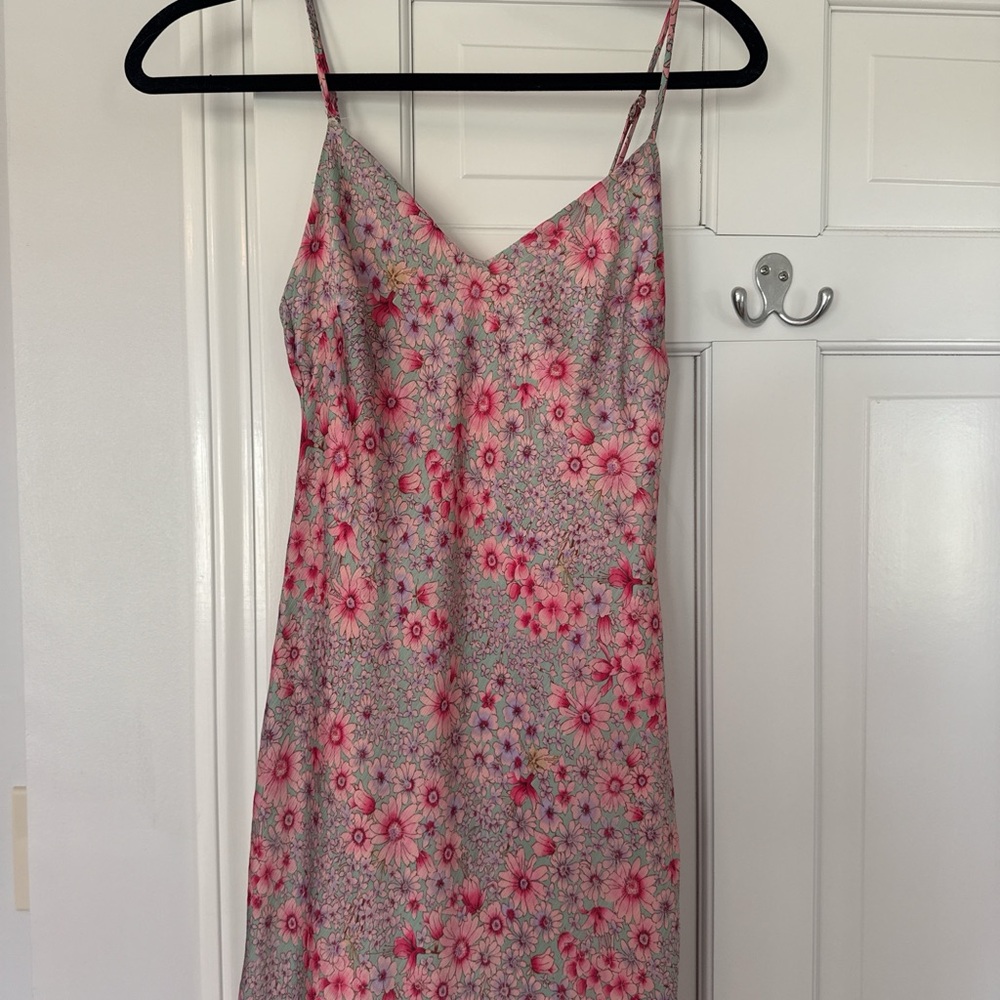 Lush Pink Floral Maxi Slip Dress